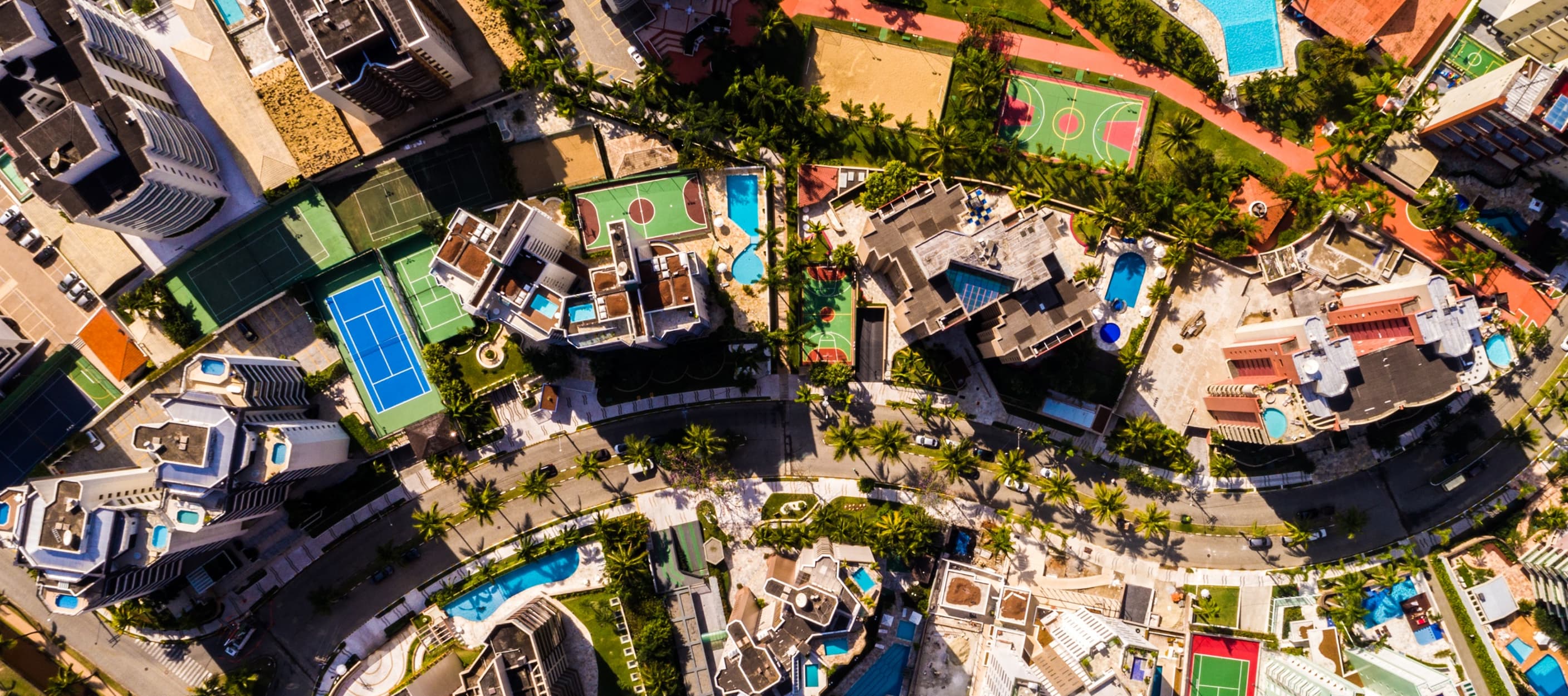 a bird's eye view of residential housing